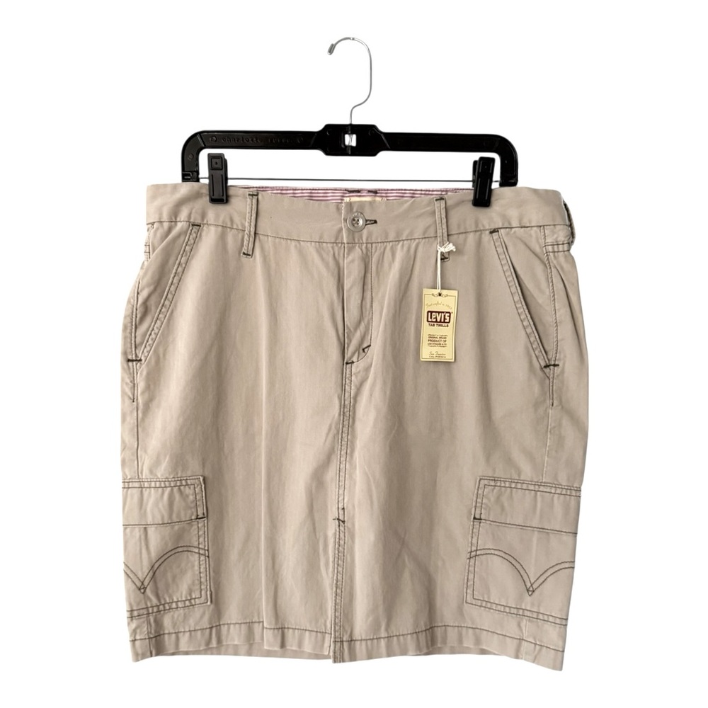 Levi's Women’s Tab Twill Khaki Cargo Mini Skirt NWT Size 14 Casual Classic